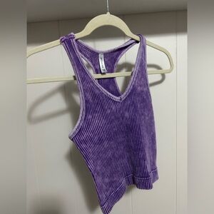 Zenana Outfitters Lavender and White Tank Top
